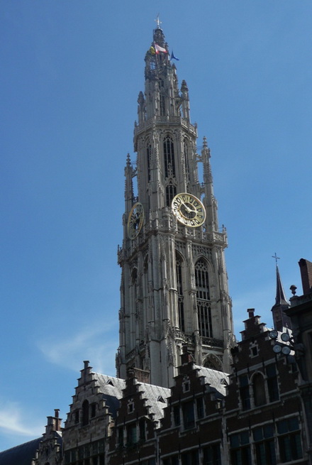 Markt Dominated by Tower. Antwerp. Belgium